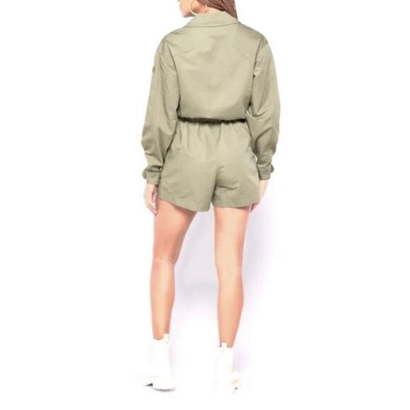 Good American Flight Romper in Khaki NEW - Picture 4 of 11